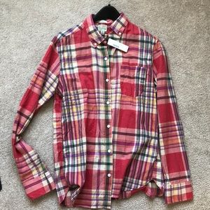 NWT J Crew Men’s plaid button down slim fit